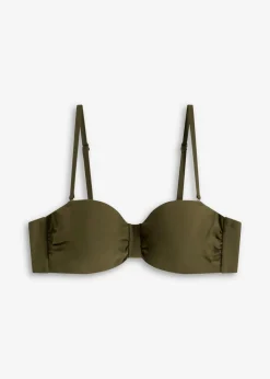 bonprix Große Cups D-F|Nachhaltigere Materialien|Balconette Bikini Oberteil dunkeloliv