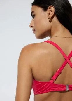 bonprix Große Cups D-F|Nachhaltigere Materialien|Balconette-Bikini aus glänzendem Material (2-tlg.Set) pink