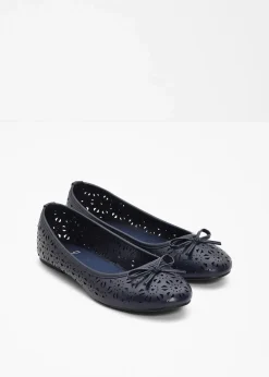 bonprix Sommerschuhe|Schuhe & Accessoires In Spezialgrößen·Schuhe In Übergröße|Ballerinas in bequemer Weite blau