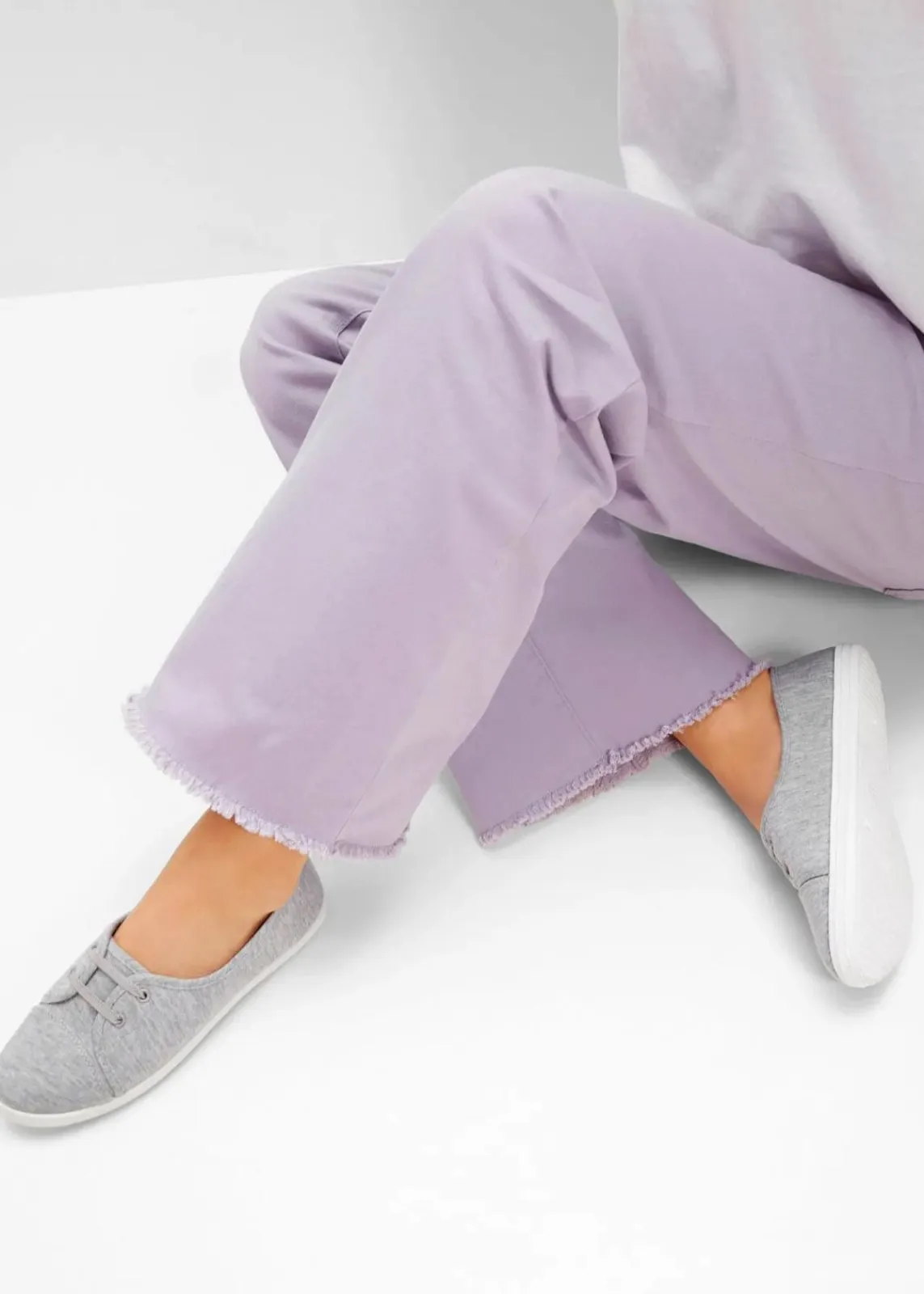 bonprix Sommerschuhe|Ballerinas mit dekorativer Schnürung grau meliert