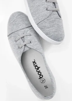 bonprix Sommerschuhe|Ballerinas mit dekorativer Schnürung grau meliert