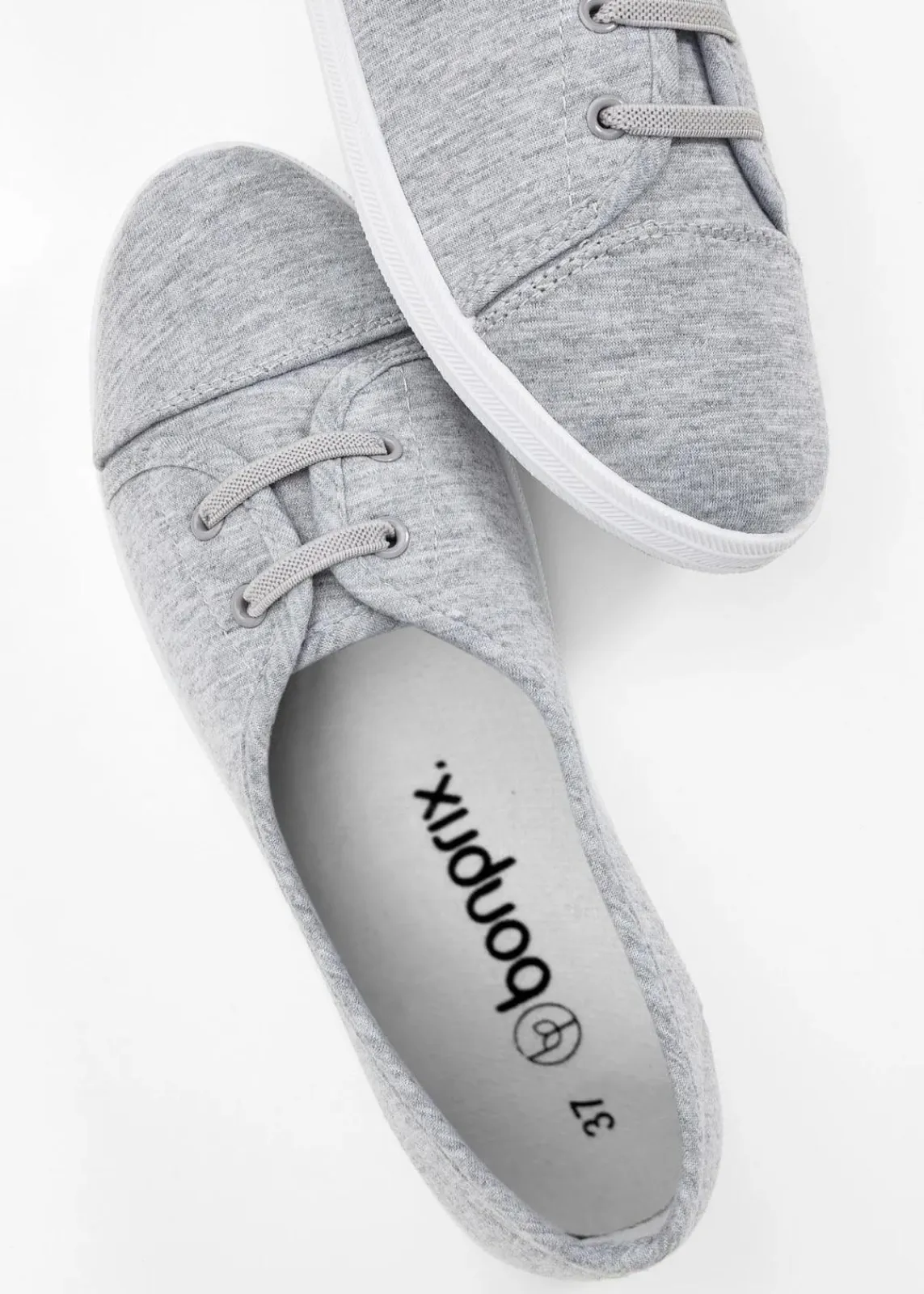 bonprix Sommerschuhe|Ballerinas mit dekorativer Schnürung grau meliert