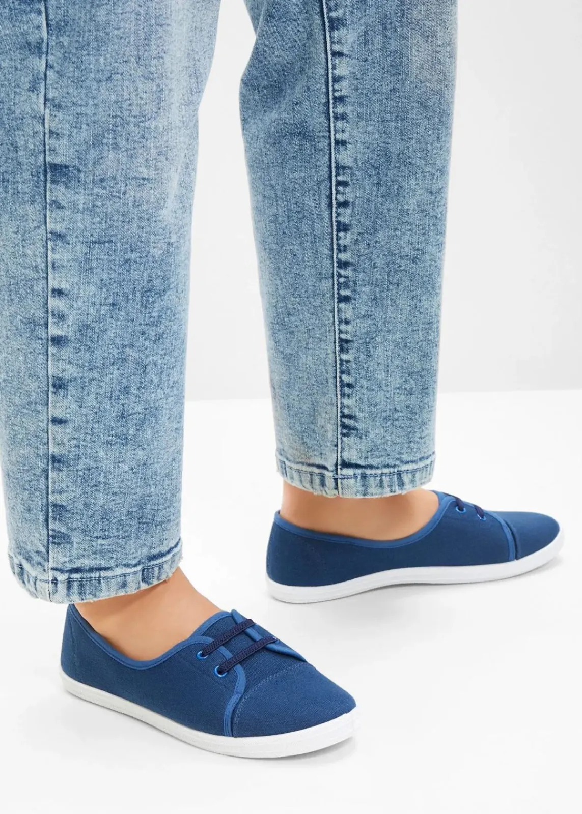 bonprix Sommerschuhe|Ballerinas mit dekorativer Schnürung dunkelblau