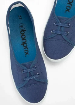 bonprix Sommerschuhe|Ballerinas mit dekorativer Schnürung dunkelblau