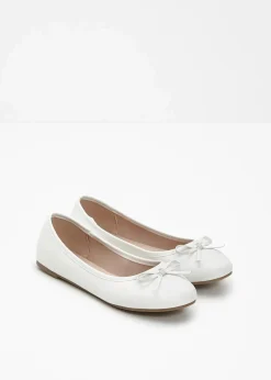 bonprix Schuhe & Accessoires In Spezialgrößen·Schuhe In Übergröße|Sommerschuhe|Ballerinas mit Schleife weiß