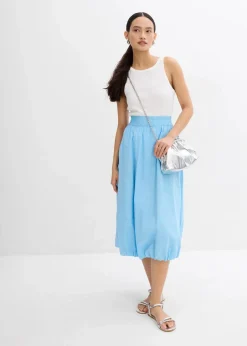 bonprix Röcke|Bekleidung·Sportbekleidung|Ballonrock aus reiner Baumwolle hellblau