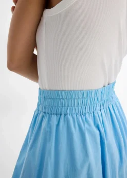 bonprix Röcke|Bekleidung·Sportbekleidung|Ballonrock aus reiner Baumwolle hellblau