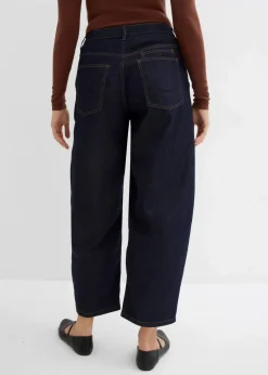 bonprix Jeans|Balloon Jeans Mid Waist, cropped nachtblau denim