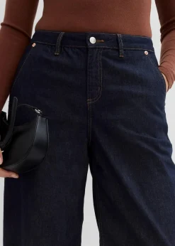 bonprix Jeans|Balloon Jeans Mid Waist, cropped nachtblau denim