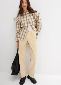 bonprix Bekleidung·Kleider|Hosen|Barrel-Cordhose Mid Waist hellsand