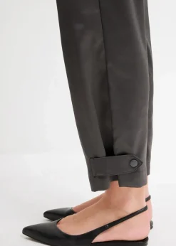 bonprix Bekleidung·Kleider|Hosen|Barrel-Hose aus fließendem Satin anthrazit