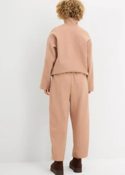 bonprix Hosen|Zweiteiler & Sets|Barrelhose in Wolloptik schokosorbet meliert