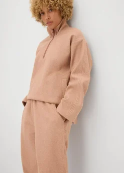 bonprix Hosen|Zweiteiler & Sets|Barrelhose in Wolloptik schokosorbet meliert