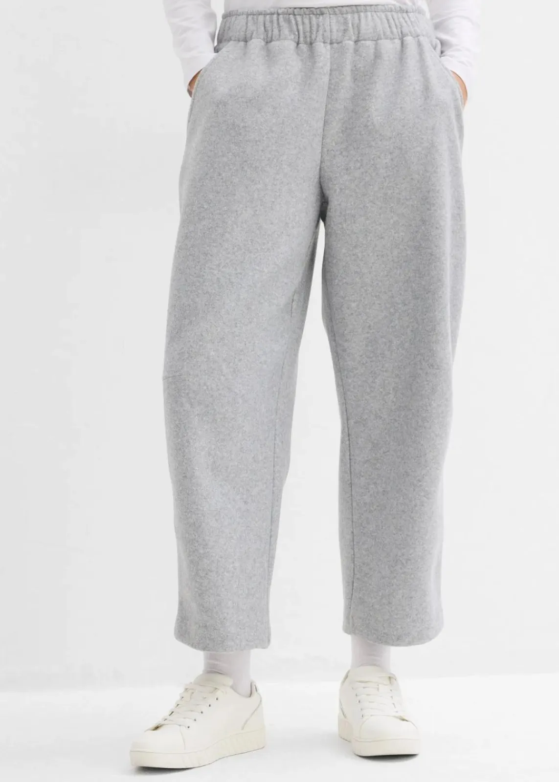 bonprix Bekleidung·Kleider|Zweiteiler & Sets|Barrelhose in Wolloptik schattengrau meliert