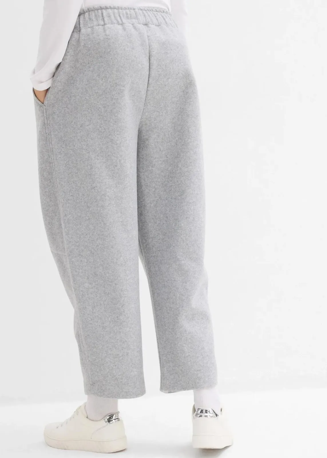 bonprix Bekleidung·Kleider|Zweiteiler & Sets|Barrelhose in Wolloptik schattengrau meliert