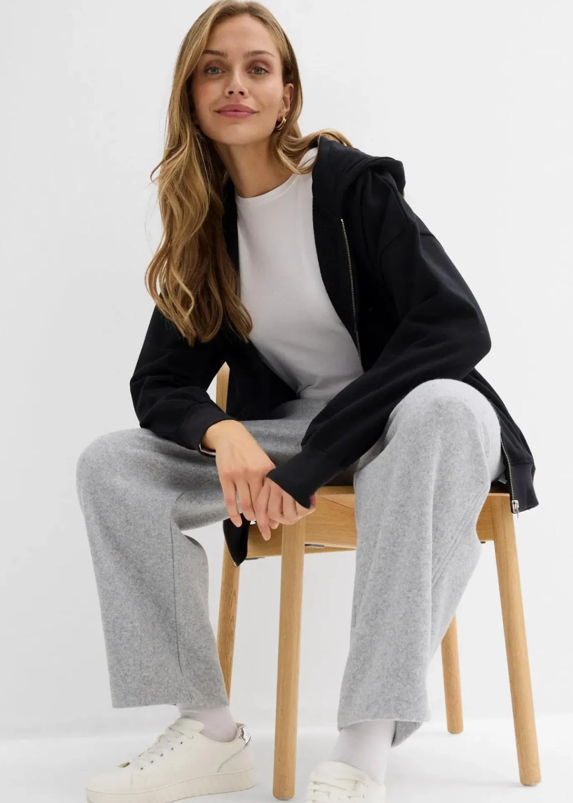 bonprix Bekleidung·Kleider|Zweiteiler & Sets|Barrelhose in Wolloptik schattengrau meliert