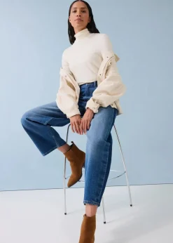 Barrel-Jeans High Waist, cropped|bonprix Sale