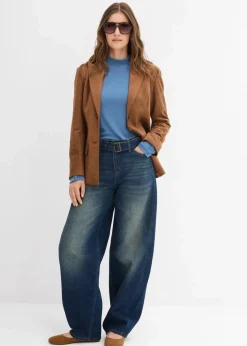 Barrel-Jeans Mid Waist mit Gürtel|bonprix Hot