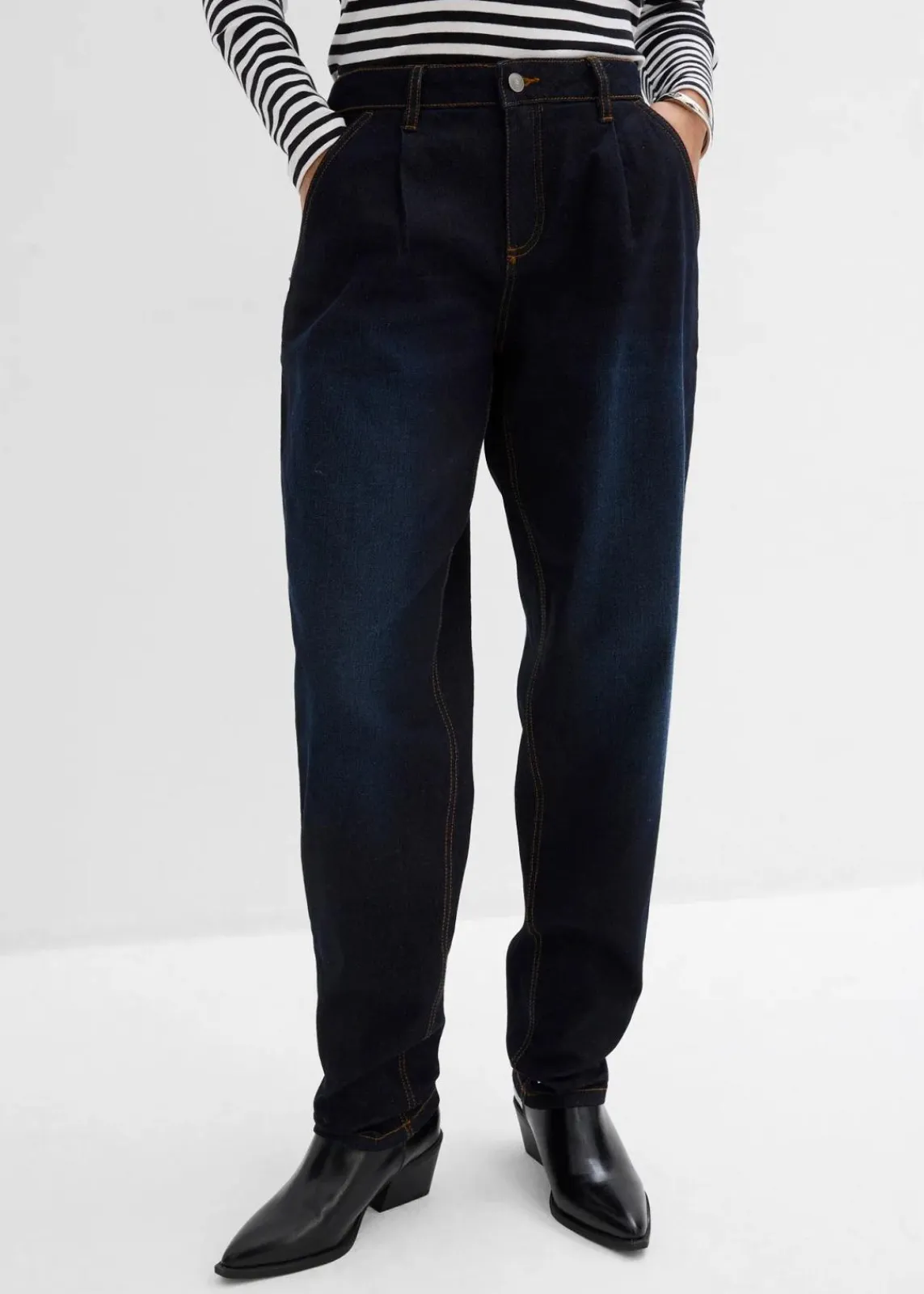 Barrel-Jeans, Mid Waist, Stretch|bonprix