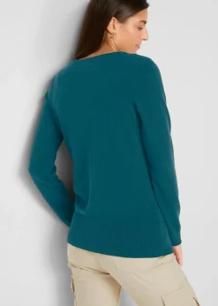 Basic Feinstrickjacke mit recycelter Baumwolle|bonprix Discount