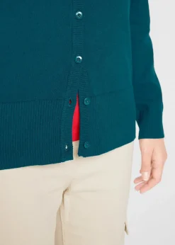 Basic Feinstrickjacke mit recycelter Baumwolle|bonprix Discount