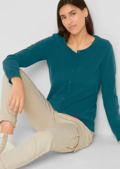Basic Feinstrickjacke mit recycelter Baumwolle|bonprix Discount
