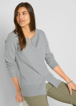 Basic Feinstrickjacke mit recycelter Baumwolle|bonprix Best