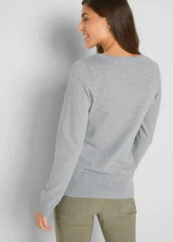 Basic Feinstrickjacke mit recycelter Baumwolle|bonprix Best