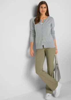 Basic Feinstrickjacke mit recycelter Baumwolle|bonprix Best