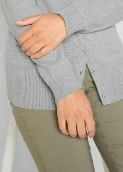 Basic Feinstrickjacke mit recycelter Baumwolle|bonprix Best