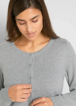 Basic Feinstrickjacke mit recycelter Baumwolle|bonprix Best