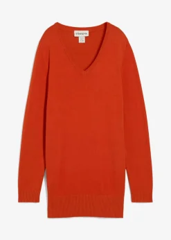 Basic Longpullover mit V-Ausschnitt|bonprix Best