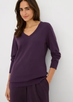 Basic Longpullover mit V-Ausschnitt|bonprix Online