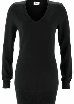 Basic Longpullover mit V-Ausschnitt|bonprix New
