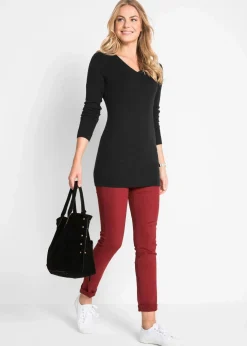 Basic Longpullover mit V-Ausschnitt|bonprix New