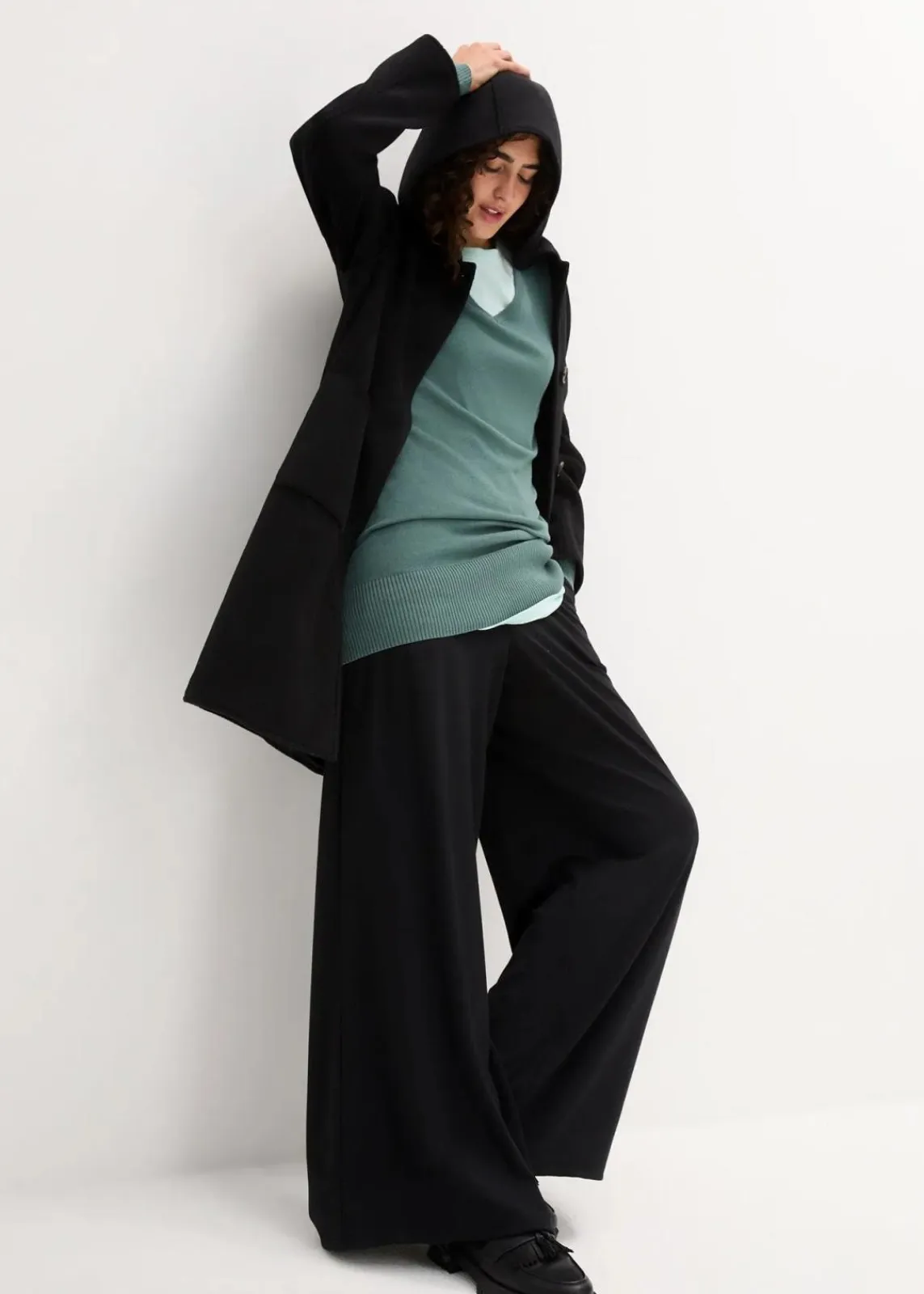 Basic Longpullover mit V-Ausschnitt|bonprix Best