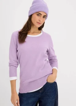 Basic Pullover mit recycelter Baumwolle|bonprix Discount