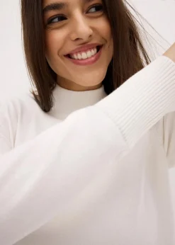 Basic Pullover mit Stehkragen mit recycelter Baumwolle|bonprix Clearance