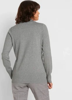Basic Pullover mit Stehkragen mit recycelter Baumwolle|bonprix Best