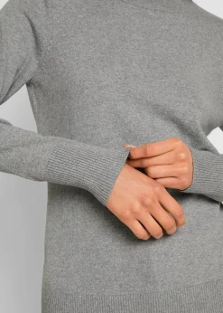Basic Pullover mit Stehkragen mit recycelter Baumwolle|bonprix Best