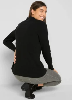 Basic Pullover mit Stehkragen mit recycelter Baumwolle|bonprix Discount