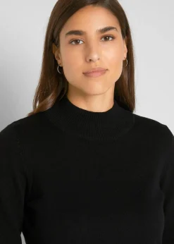 Basic Pullover mit Stehkragen mit recycelter Baumwolle|bonprix Discount
