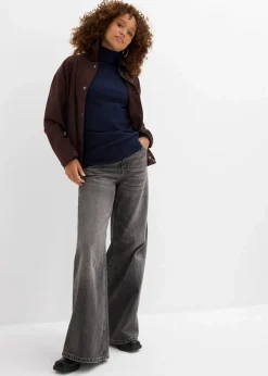 bonprix Pullover & Strickjacken|Basics|Basic Rollkragenpullover dunkelblau