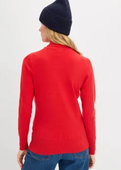 bonprix Pullover & Strickjacken|Basics|Basic Rollkragenpullover lavarot