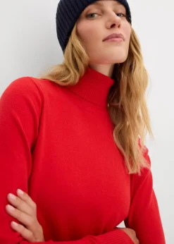 bonprix Pullover & Strickjacken|Basics|Basic Rollkragenpullover lavarot