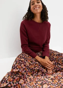 bonprix Sweat|Basics|Basic Sweatshirt ahornrot