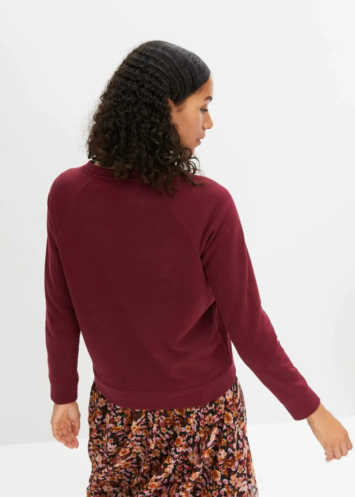 bonprix Sweat|Basics|Basic Sweatshirt ahornrot