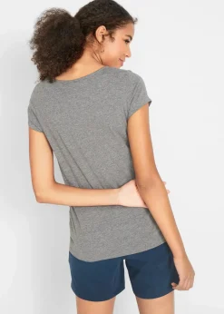 bonprix Nachhaltigere Materialien|Umstandsmode|Basic Umstandsshirts aus Bio-Baumwolle, (2er-Pack) dunkelblau+grau meliert