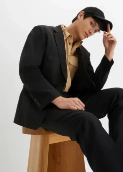 bonprix Große Größen|Anzüge & Sakkos|Baukasten-Sakko, Regular Fit schwarz