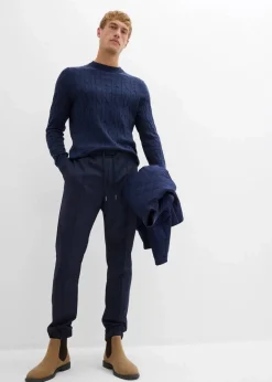 bonprix Große Größen|Anzüge & Sakkos|Baukasten-Schlupfhose, Regular Fit dunkelblau meliert